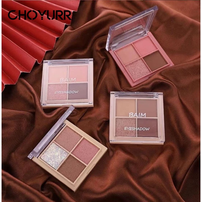 【COD】Eyeshadow Palette 4 Warna Shimmer Fruit Eyeshadow Palette Tahan Air Sweet Makeup Mata Kosmetik Alis Makeup Palet EyeshadowImport -CH