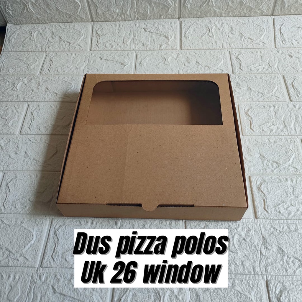 

Box Pizza Coklat Polos Window Mika uk 26 x 26 x 4,5 cm PER 10 PCS