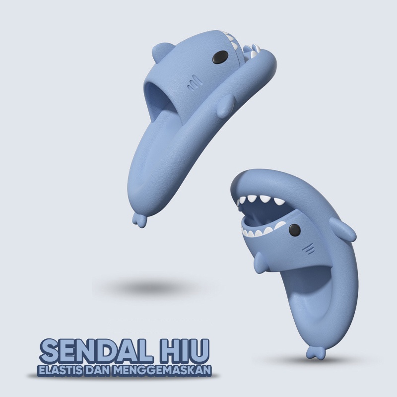 Lazy Bear Sendal Hiu Slip On / H25 Sandal Hiu Anak Dewasa/Shark Sandal Rumah Lucu Korea Unisex Sendal Import Santai EVA