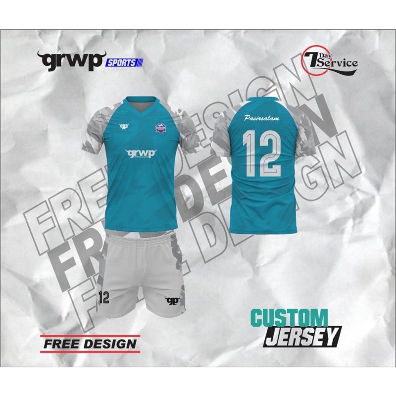 Jersey stelan custome bola futsal volley badminton