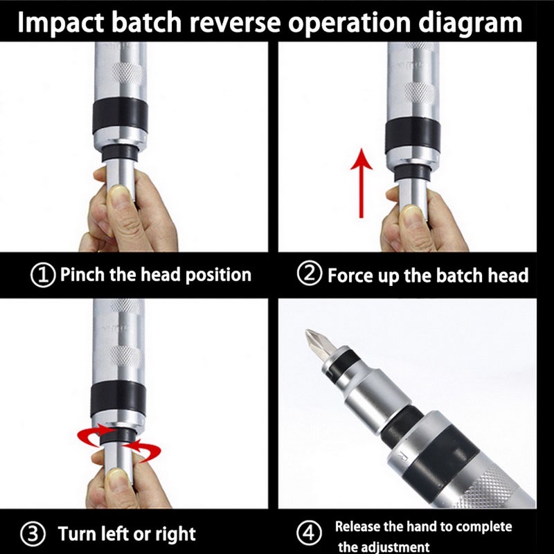 Obeng Ketok Set 13pcs Obeng Getok Putar Set Impact Driver S2 Drill Bit Bahan Non-Karat Impact Screwdriver Set Box Besi Vessel