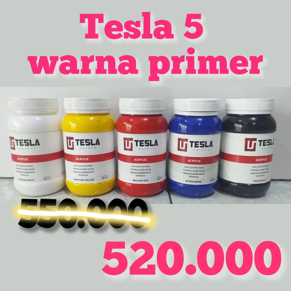 

Tesla Acrylic 500ml - Khusus Warna Primer (5 warna) - Tesla Paint 500ml - cat