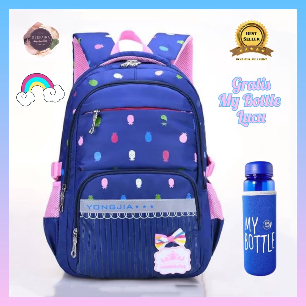 Tas Ransel Anak Perempuan Untuk Sekolah Tk &amp; Sd Motif Nanass Free My B0ttle Lucu