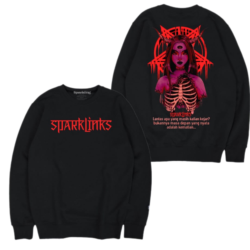 Sparklinks Sweater Satanic Oliver Black Crewneck
