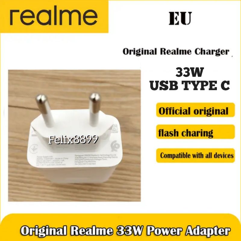 Adaptor Charger Realme 5 6 7 8 8s 9i 9 Pro 10 Pro 10S 4G 5G Original 33W 65W Super Dart Vooc Type C