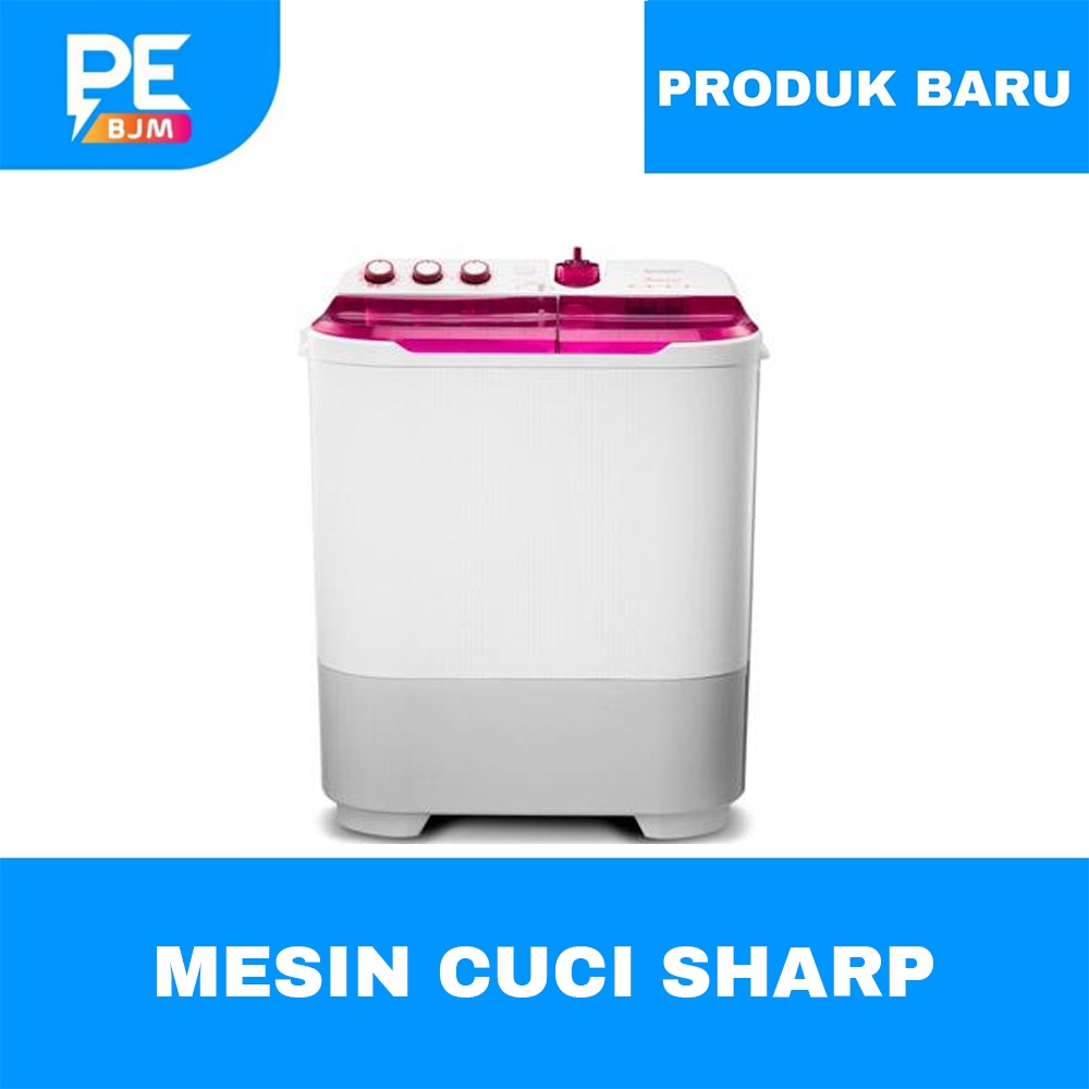 MESIN CUCI SHARP 2 TABUNG 8.5 KG 8,5 KG DOLPHINWAVE ES-T871DM-BL/PK