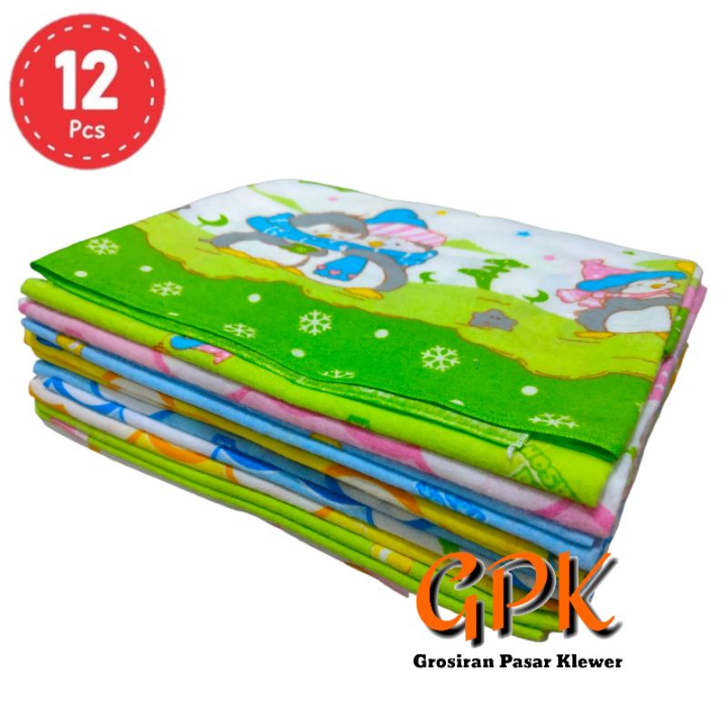 1 Lusin (12 Pcs) Bedong Bayi / Gedong Bayi Ukuran 110 x 90 cm