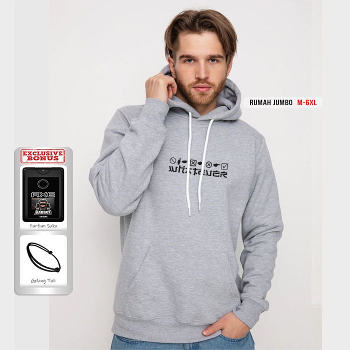 SWEATER HOODIE OVERSIZE M-6XL WHATEVER HOODIE UNISEX JUMBO
