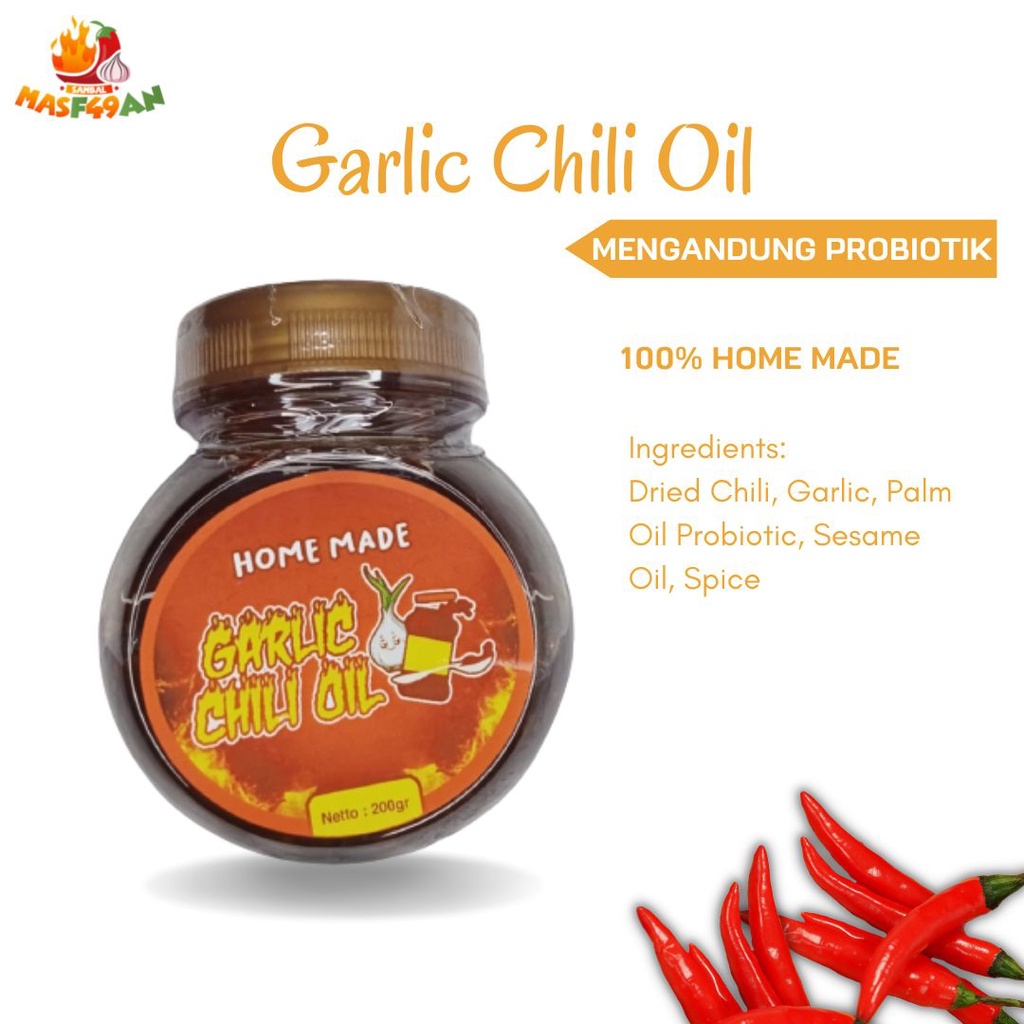 

Sambal Garlic Chili Oil Sambal Home Made Mengandung Probiotik