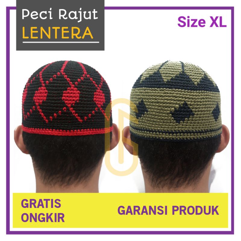 Peci Rajut Lentera Ukuran XL