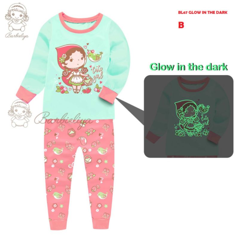BAJU PIYAMA ANAK  IMPOR / PIYAMA ANAK MURAH /PIYAMA ANAK GLOW IN THE DARK