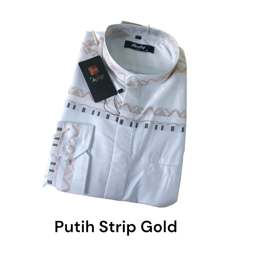 Koko Putih Koko Harley Terbaru Lengan Panjang Kemko Putih P87