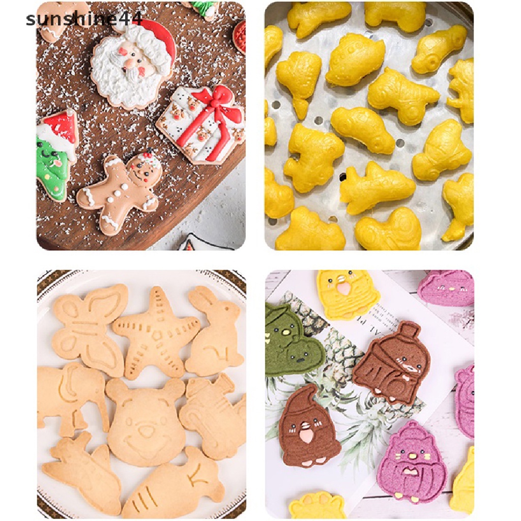 Sunshine 12Pcs Christmas Cookie Cutter Gingerbread Cetakan Pohon Xmas Natal Kue Deco.