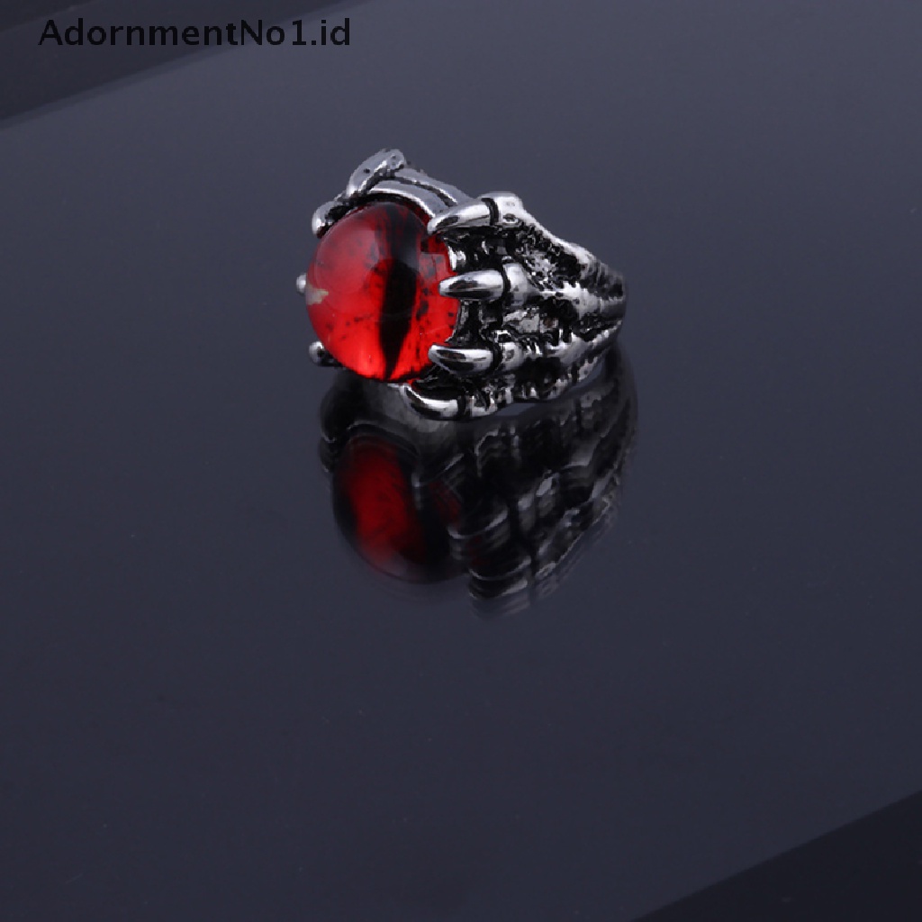 [AdornmentNo1] Retro Gothic Color Evil Eye Rings Untuk Pria Mendominasi Cakar Naga Vintage Pernikahan Aesthetic Hewan Cincin Hadiah Halloween [ID]