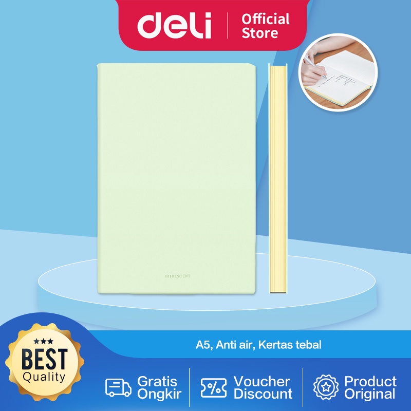 

Terlaris ✨ - Deli Leather Cover Notebook/ Buku Catatan / Agenda Sampul Kulit A5 96 Lembar Soft Cover Warna Pastel 80 GSM EN140L3.1.23