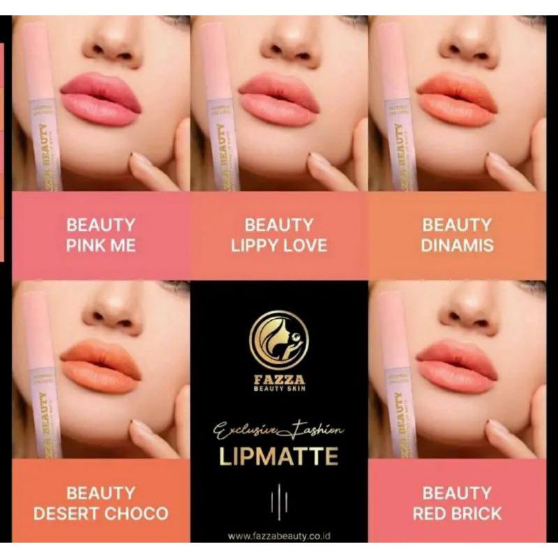 LIPMATTE FAZZA LIPSTICK MATTE CANTIK LEMBUT TAHAN LAMA - WARNA NYA KEREN KA DAN LEMBUT BANGET AWET DI BIBIR