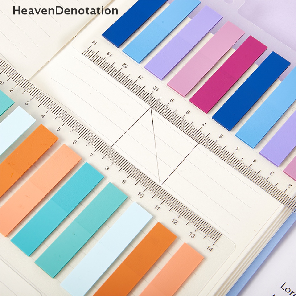[HeavenDenotation] 10 * 20PCS Transparan Indeks Post It Notes Kertas Kantor Sekolah Alat Tulis Rectangu Kecil Neon Stiker Strip Sticky Note Writable Paper Long Mark HD