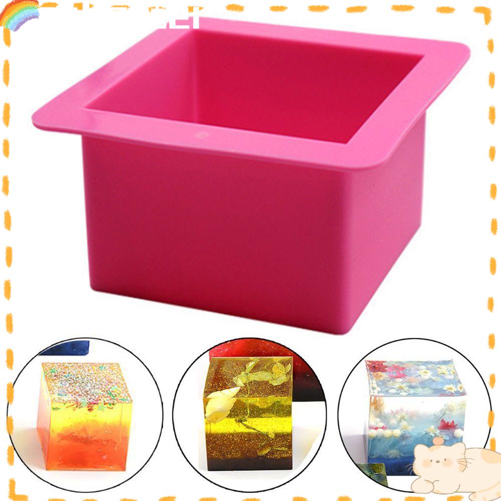 Solighter 500 ml Silikon Sabun Cetakan Dekorasi Rumah Membuat Perlengkapan DIY Craft Large Cube Square Handmade Soaps Supplies