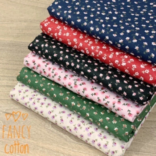 Kain Kain Katun Jepang Motif Bunga Kecil Tulip Cantik