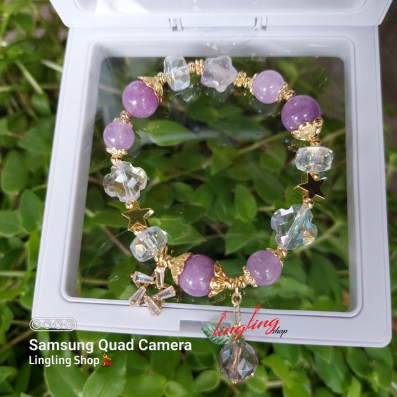 New gelang batu kristal, COD gelang korea, gelang batu kristal kekinian