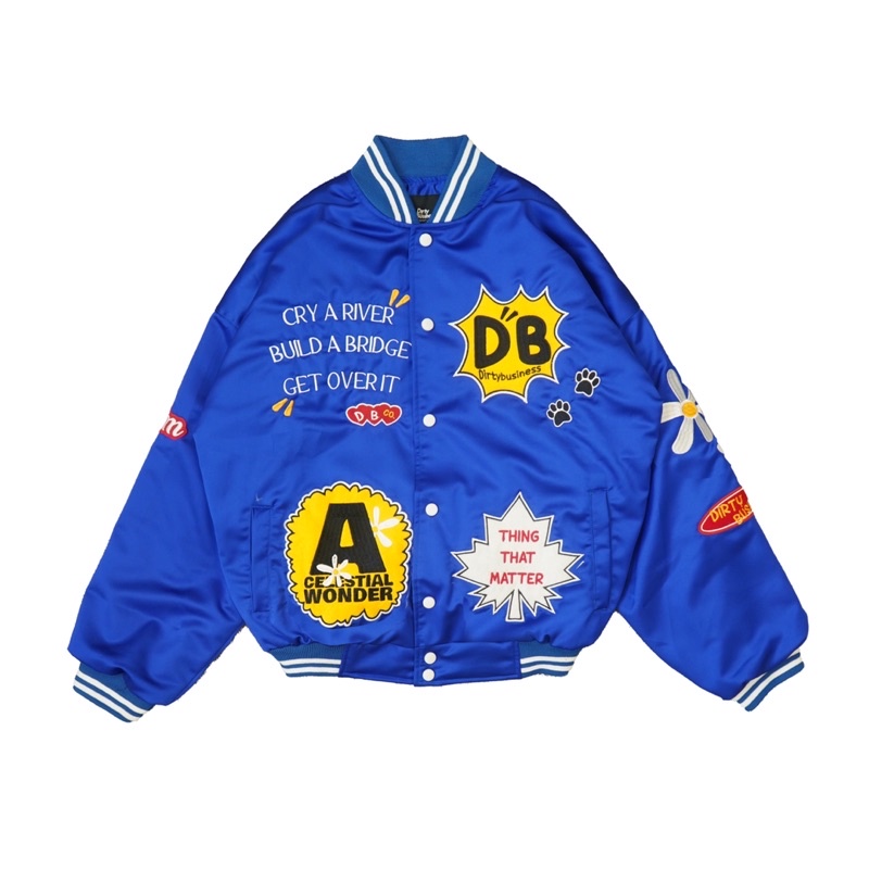 varsity jacket milvena blue dirty business