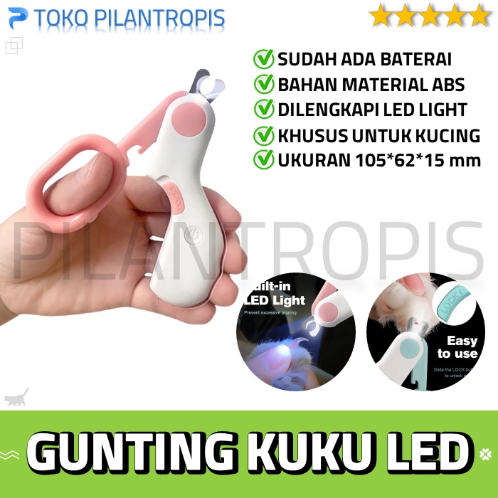 GUNTING KUKU KUCING ANJING GROOMING HEWAN LED TANPA SAKIT PET NAIL CLIPPER ALAT POTONG KUKU KUCING ANJING