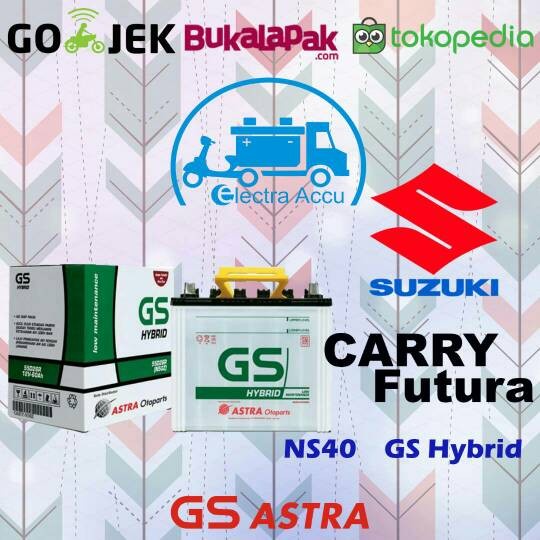 Aki Mobil Suzuki Carry Futura NS40 GS astra hybrid aki basah