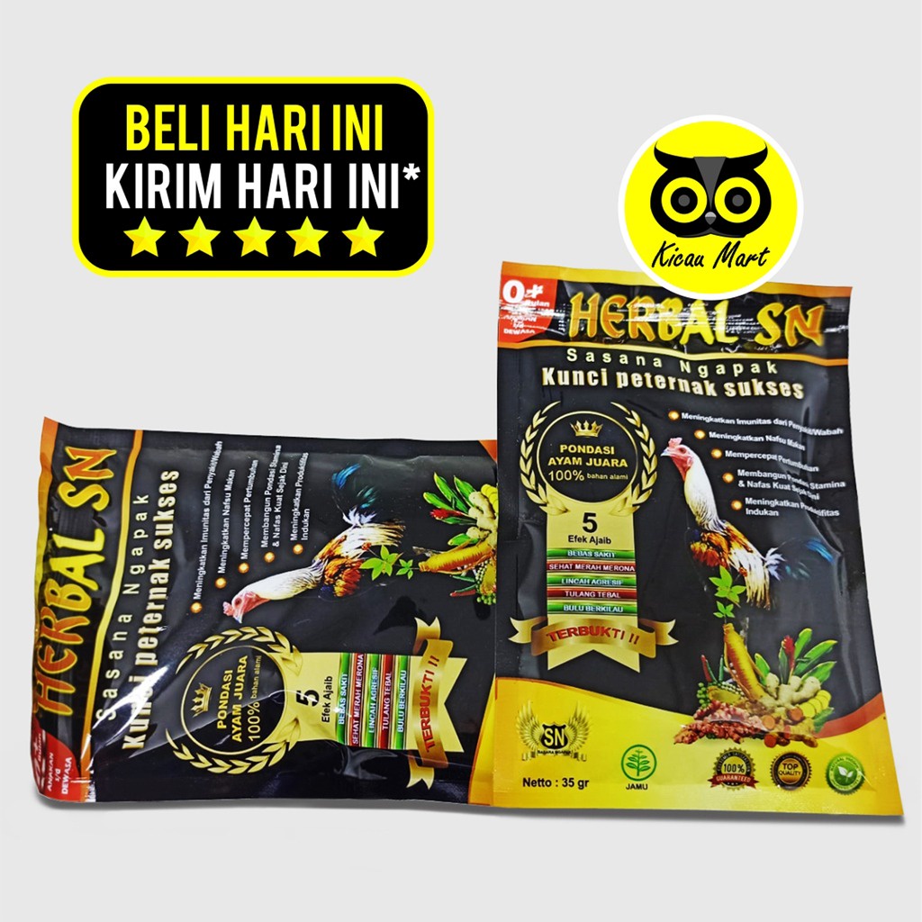 HERBAL SN SASANA NGAPAK JAMU AYAM OBAT RAWATAN ANTI SAKIT FLU SNOT NGOROK VITAMIN TERNAK BREEDING HRBSN