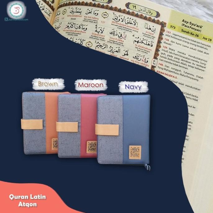 Alquran Quran Kecil Latin Terjemahan Atqan Premium Zipper Ukuran B6