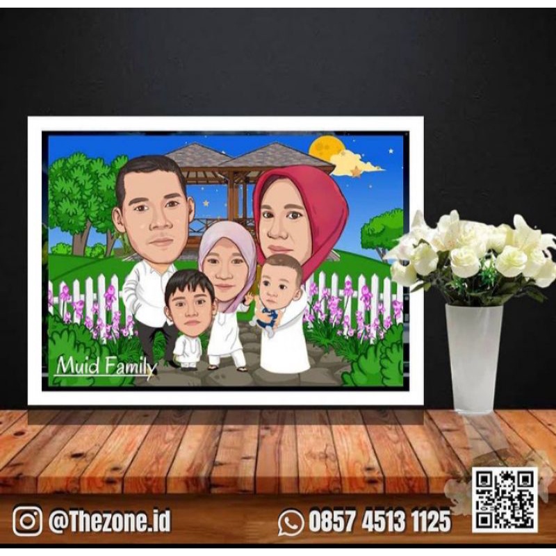 KARIKATUR TEMA KELUARGA MUSLIM