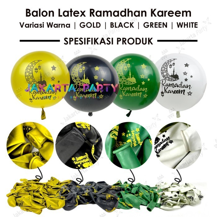 Balon Latex Ramadhan / Latex Motif Lebaran / Hiasan Idul Fitri