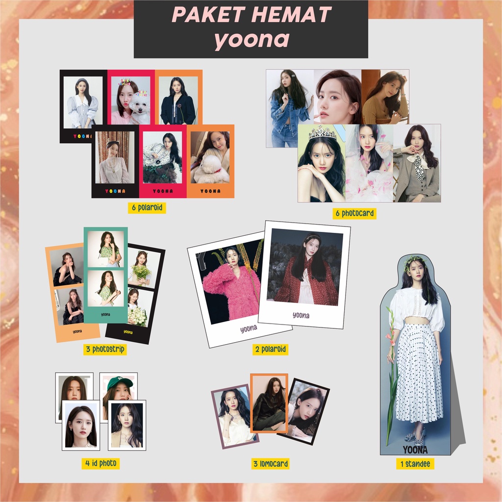 PAHE PAKET HEMAT ACTOR KOREA ( YOONA SNSD ) polaroid, bunting flag, photocard pc