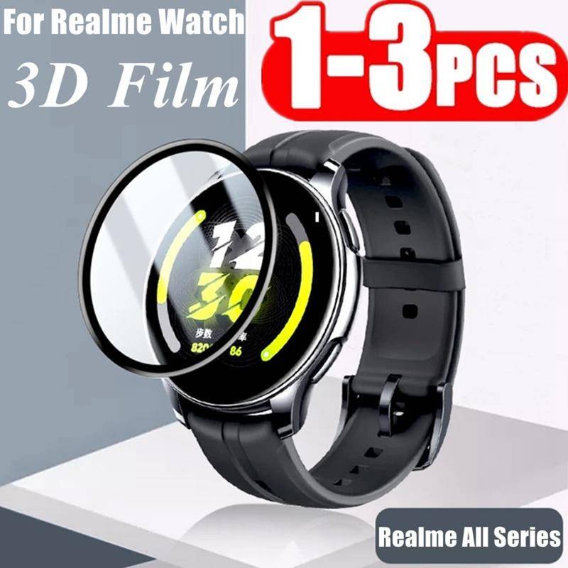 Film 3D Untuk OPPO Realme Watch S3 2 Pro T1 HD Tempered Full Screen Pelindung Melengkung Untuk OPPO Realme Band 2watch3 Watch2 SmartWatch Aksesoris