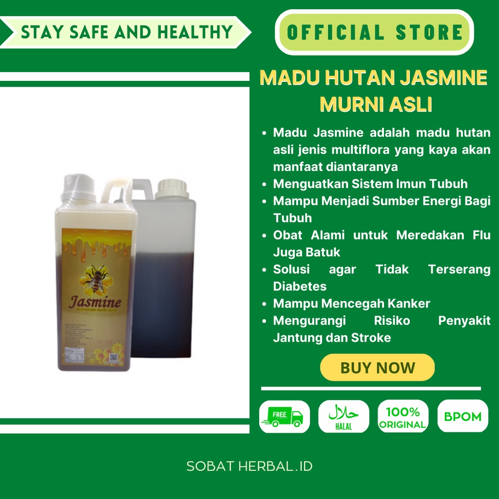 

MADU HUTAN JASMINE ASLI MADU MURNI MADU HUTAN ASLI ISI 1 KG LABEL RAW HONEY 1KG