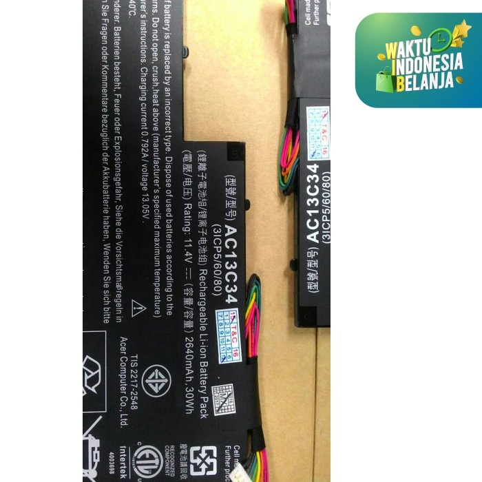 baterai acer v5 132 ac13c34 original