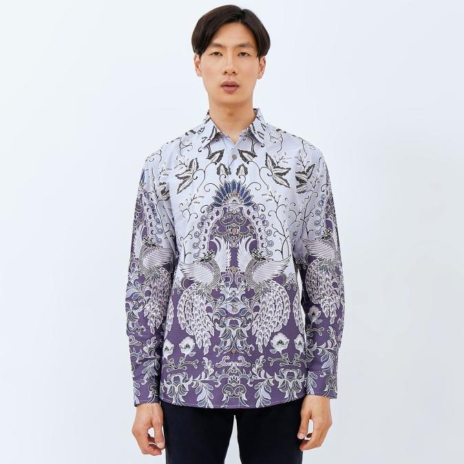 M231 Kemeja Pria Batik Panjang Biru 2637C