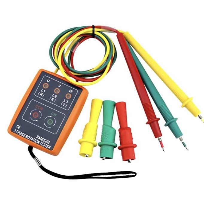 SM852B Digital 3 Three Phase Sequence Rotation Indicator Tester
