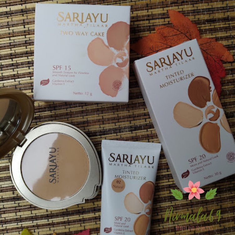 Paket 2in 1 Sariayu Tinted SPF20 Natural +Two Way Cake SPF 15 Natural/paket makeup sariayu/beadak pa