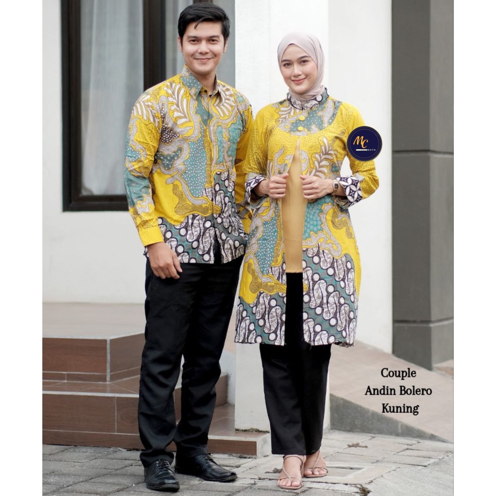 Batik Couple (MC Batik) - Baju Batik Couple Tunik Bolero Terbaru Kemeja Lengan Panjang Ready Seragam Kantor M L XL XXL Jumbo