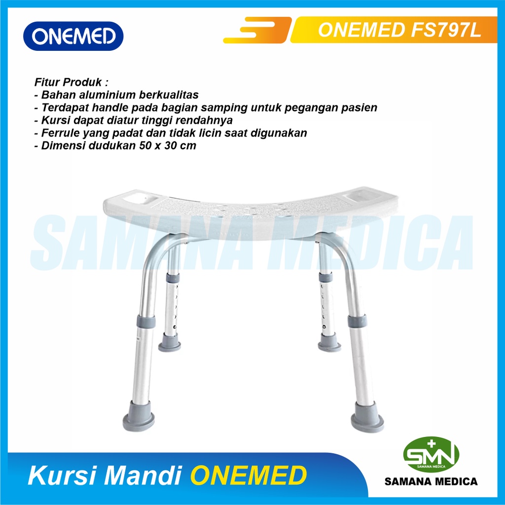 Kursi Mandi Merk ONEMED FS797L Shower Chair Tanpa Sandaran