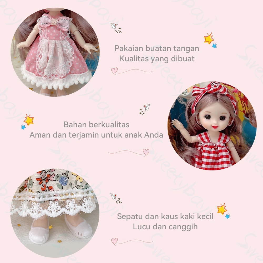 SweetyBayi Boneka kecil Boneka bayi anak lucu lembut boneka Princess dolls bisa ditekuk