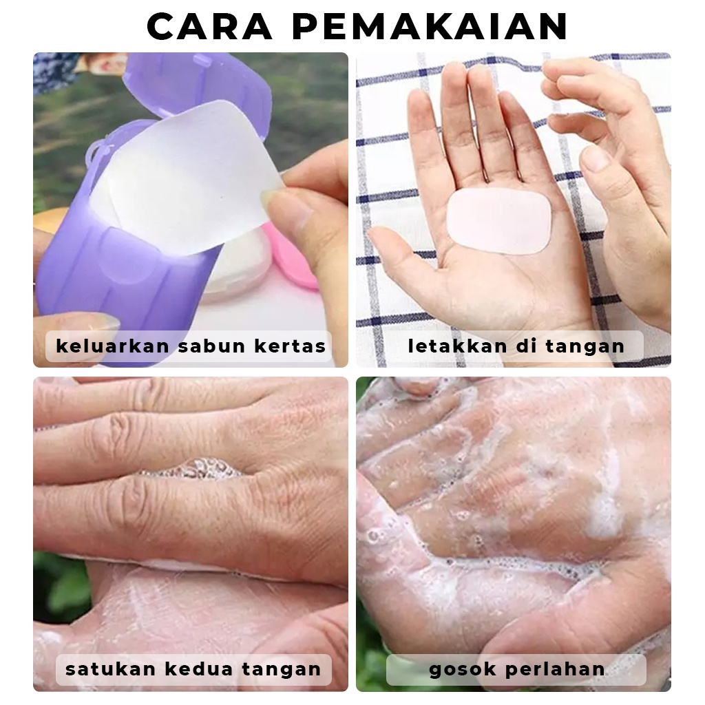 Sabun Kertas Paper Soap Pewangi Pembersih Cuci Tangan Hand Soap Traveling Sabun Portable Hemat Tempat Anti Ribet | GROSIRXPRESS