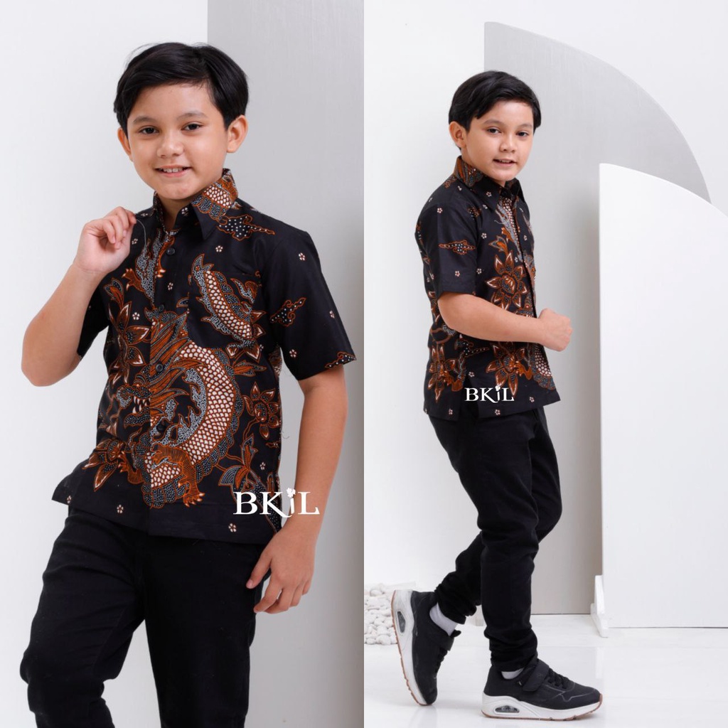 Kemeja Batik Anak Laki Laki Baju Batik Anak Lengan Pendek Batik Kids M L XL XXL