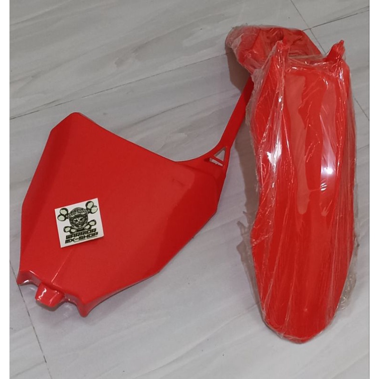 spakbor supermoto crf65/110 minimoto set papan nomor crf250 merah