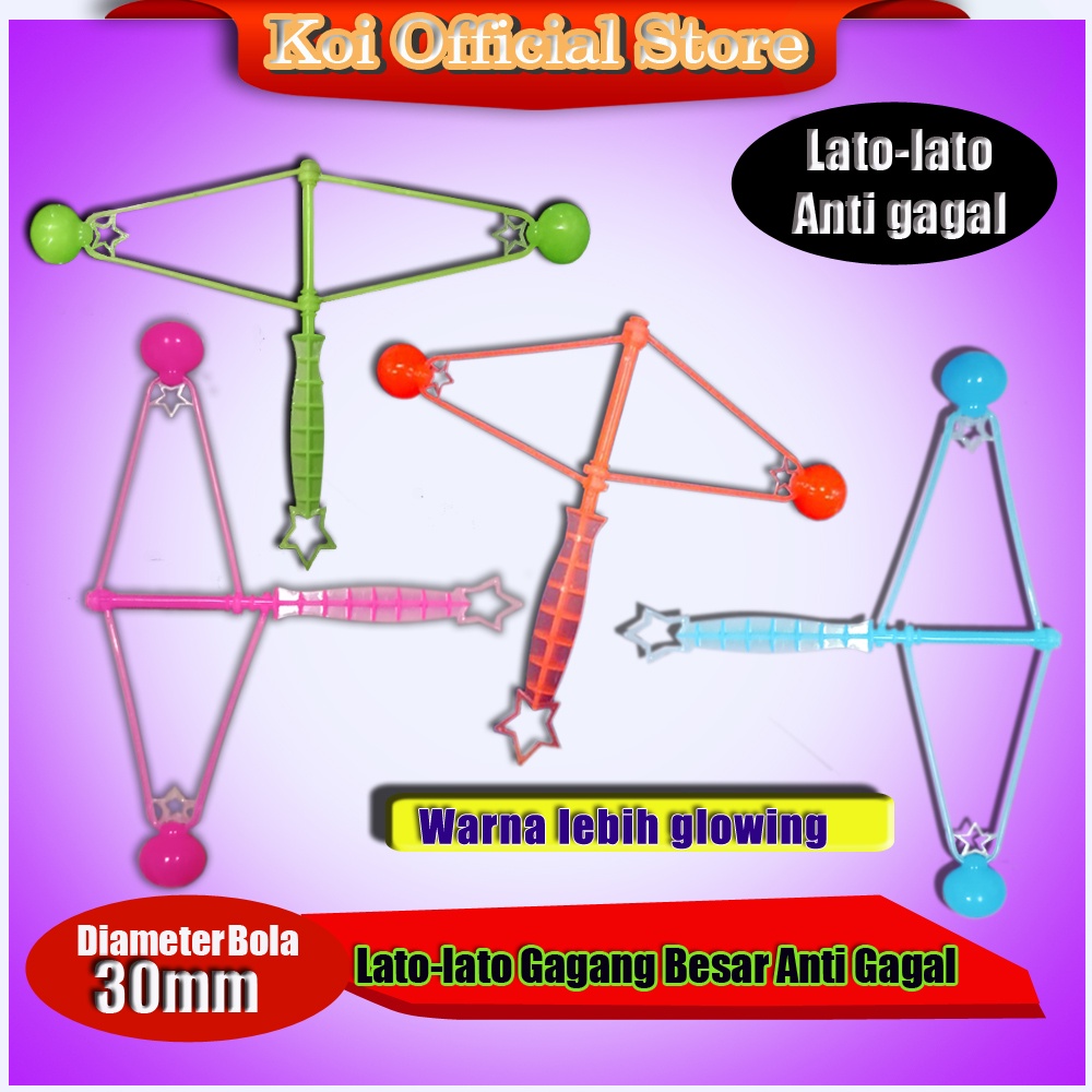 Koi Official - Mainan Lato-Lato Gagang Besar Anti-Gagal, Viral &amp; Jadul untuk Anak-Anak