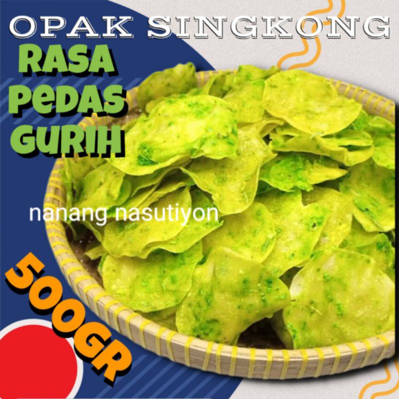 

Keripik opak singkong rasa PEDAS GURIH mentah wonosobo