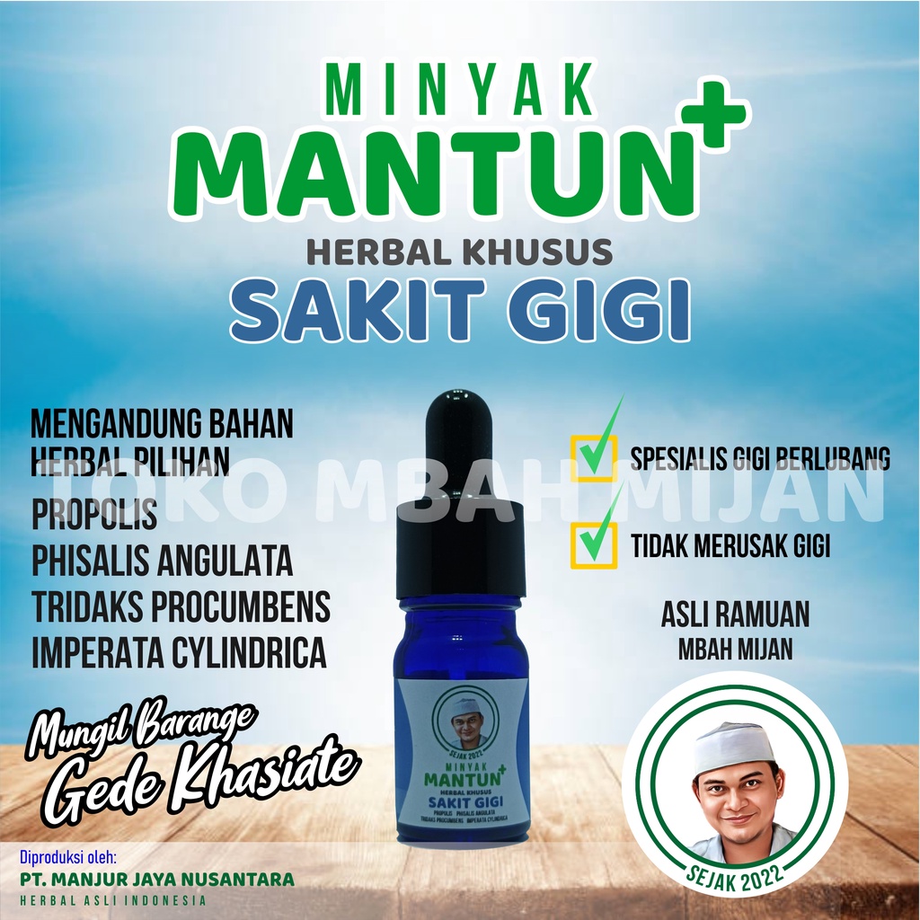 Mantun Biru Herbal Sakit Gigi Berlubang