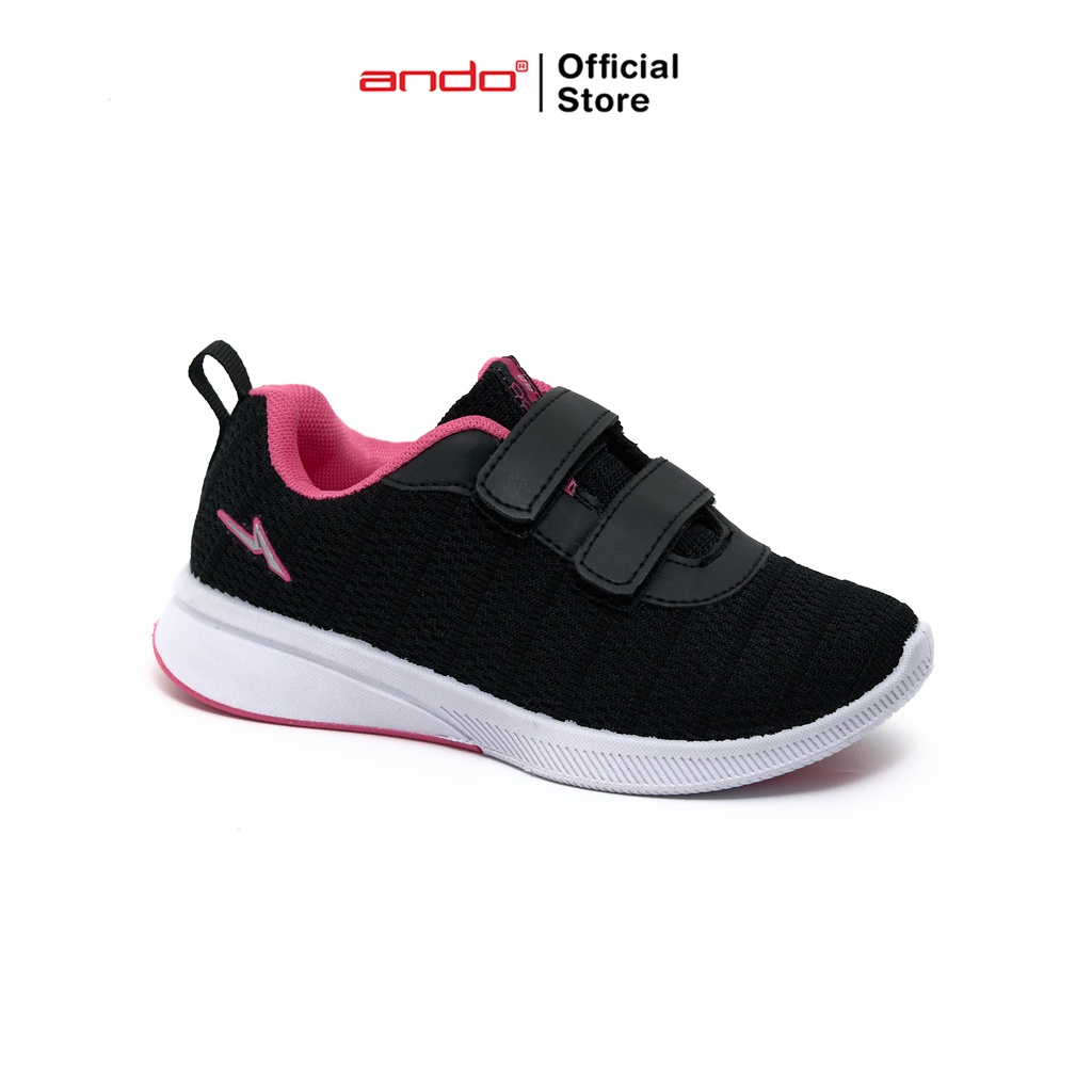 Ando Official Sepatu Sneakers Saga V Anak - Hitam/Merah Jambu