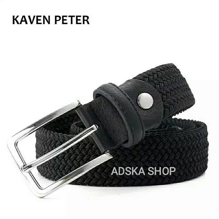 ikat pinggang pria rajut kepang karet