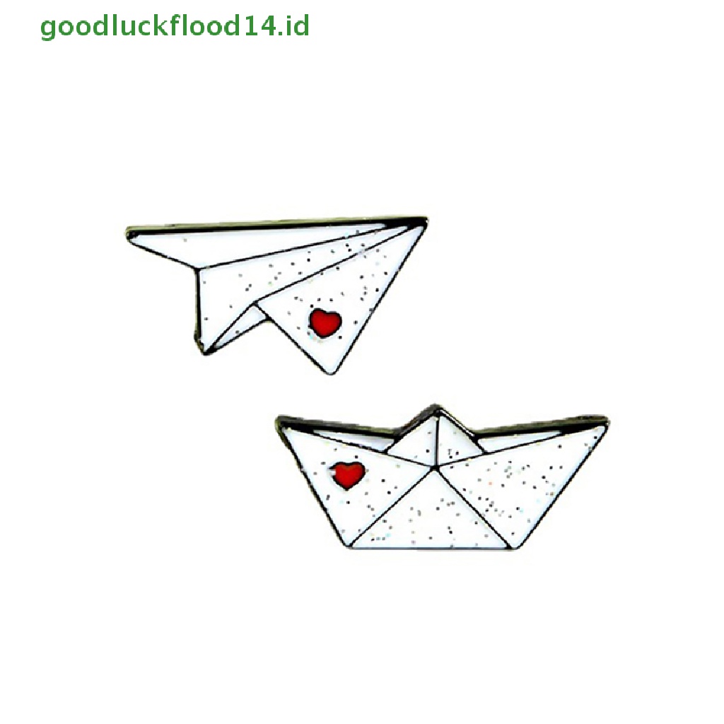 [GOOGFOUR] Pesawat Kertas Perahu Enamel Pin Cinta Bros Kerah Pin Baju Tas Pesawat Feri Lencana Mini Perhiasan Hadiah [TOP]